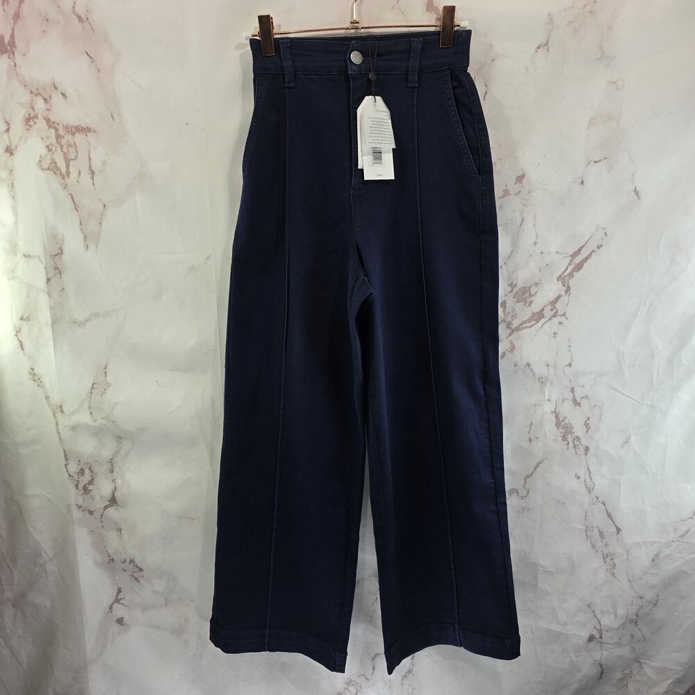 Universal Standard Jeans Womens 00 24 Wide Leg High Rise Cropped Carrie Pintucks